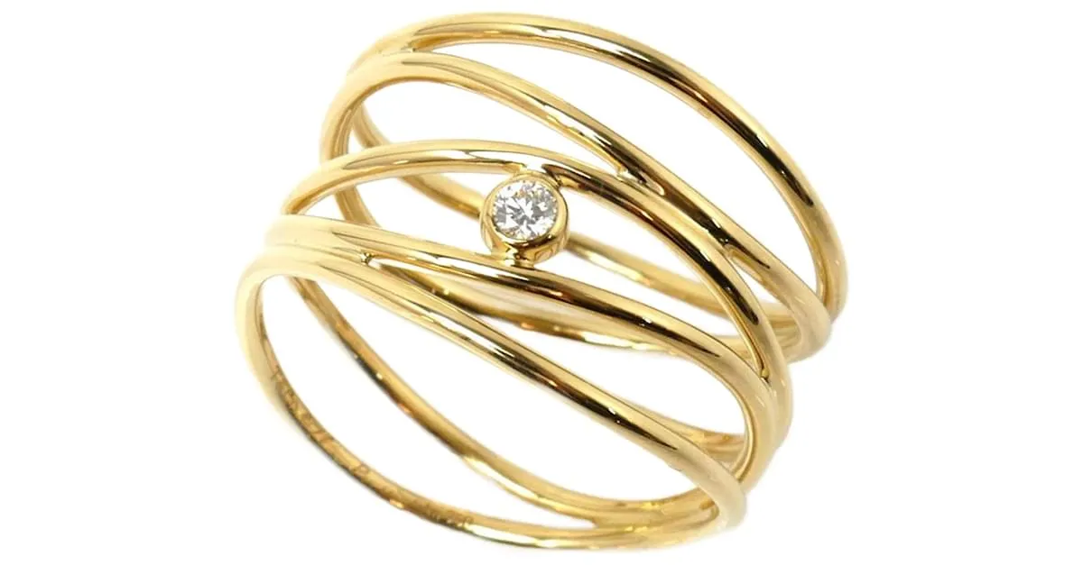 Anillo de diamante Wave en oro amarillo de 18K Tiffany & Co. Dorado 