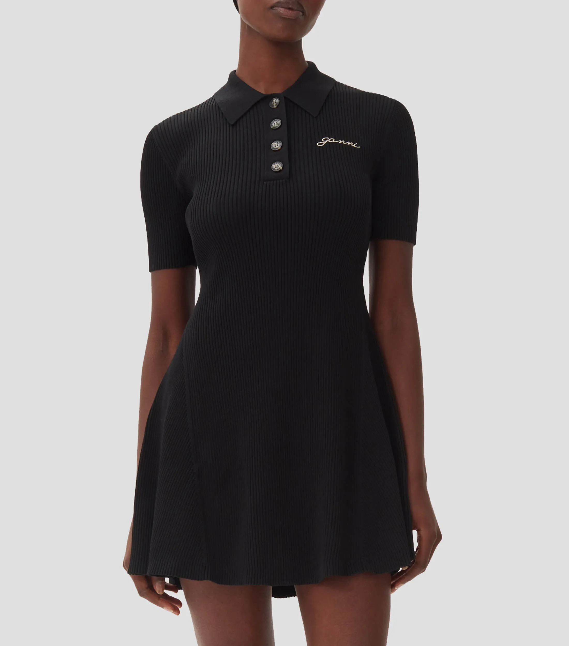 Ganni Vestido mini con bordado Mujer