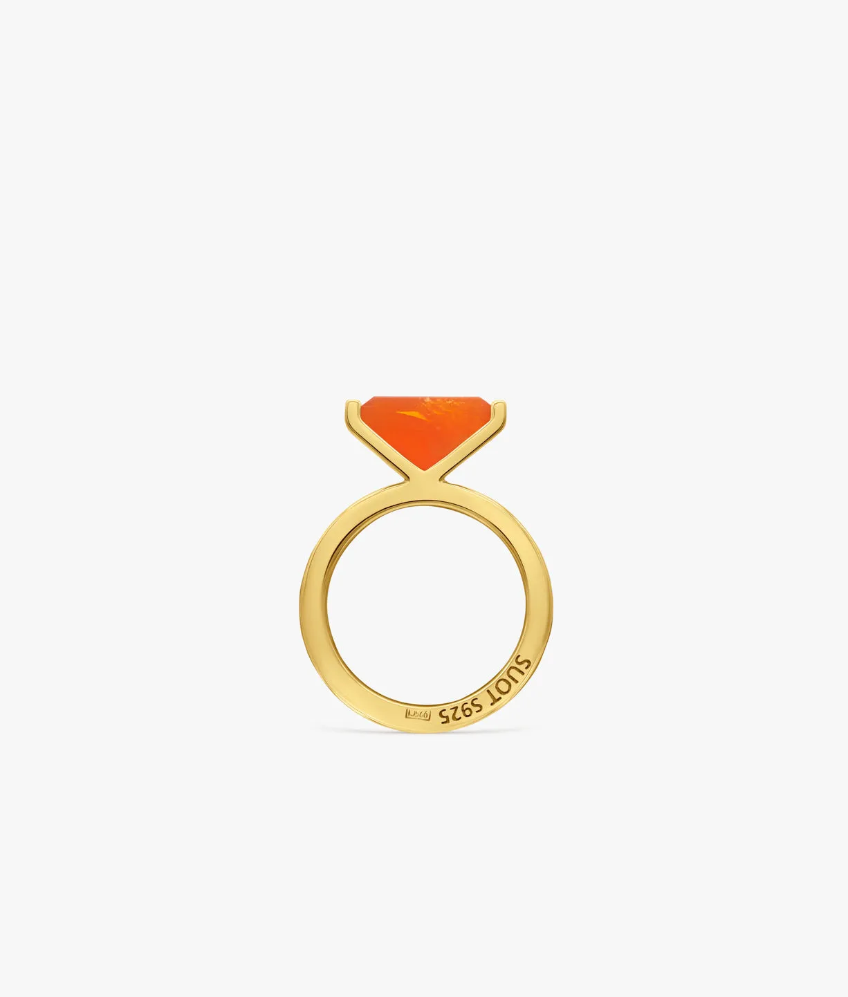 Half Cut Carnelian Ring 12mm
