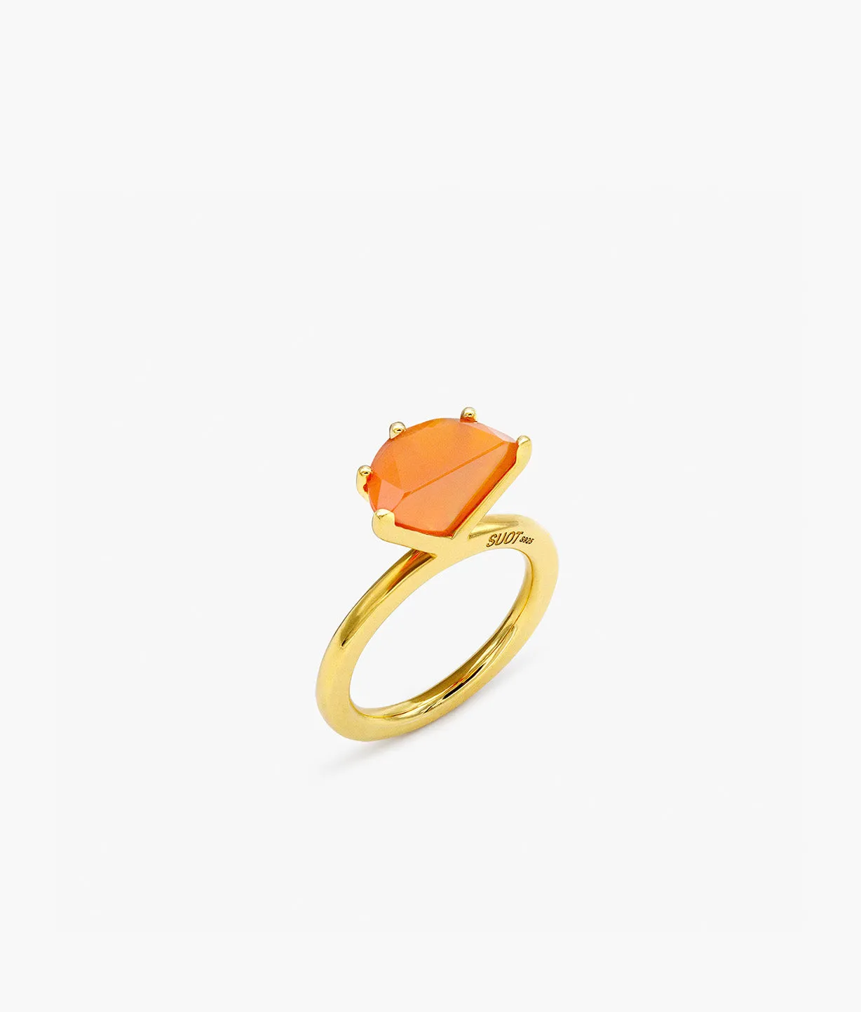 Half Cut Carnelian Ring 12mm