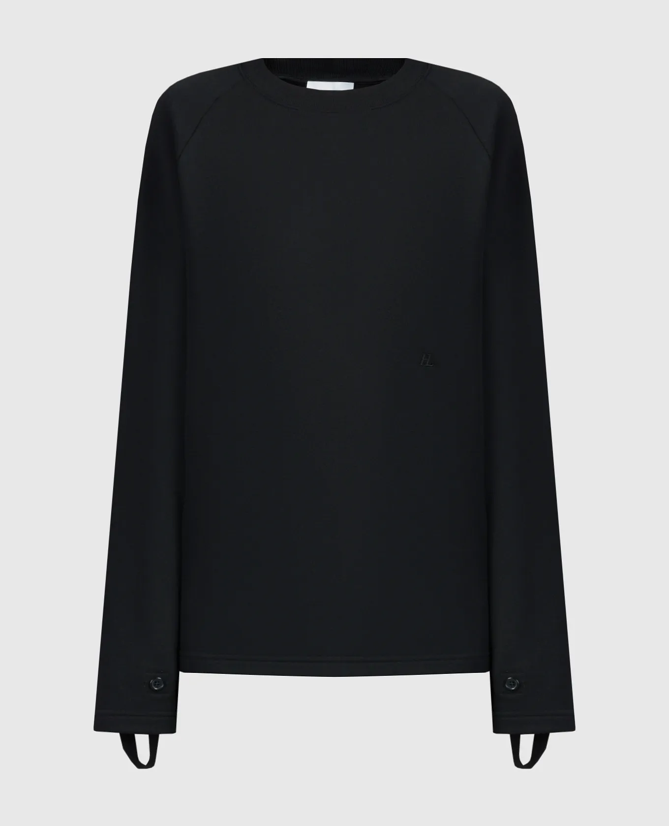 Helmut Lang Black sweatshirt with monogram logo embroidery