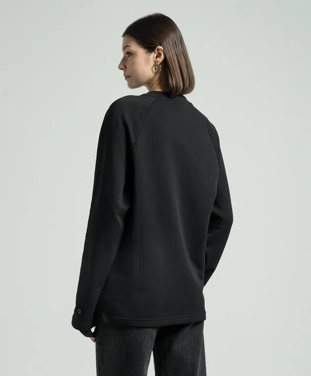 Helmut Lang Black sweatshirt with monogram logo embroidery