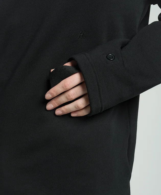 Helmut Lang Black sweatshirt with monogram logo embroidery