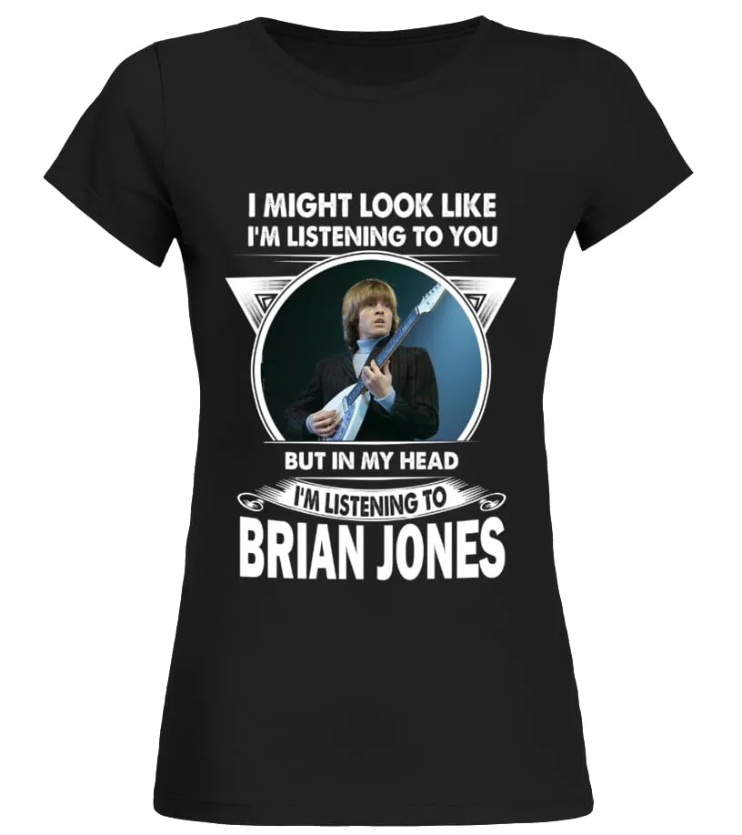 LISTENING TO BRIAN JONES Camiseta cuello redondo Mujer