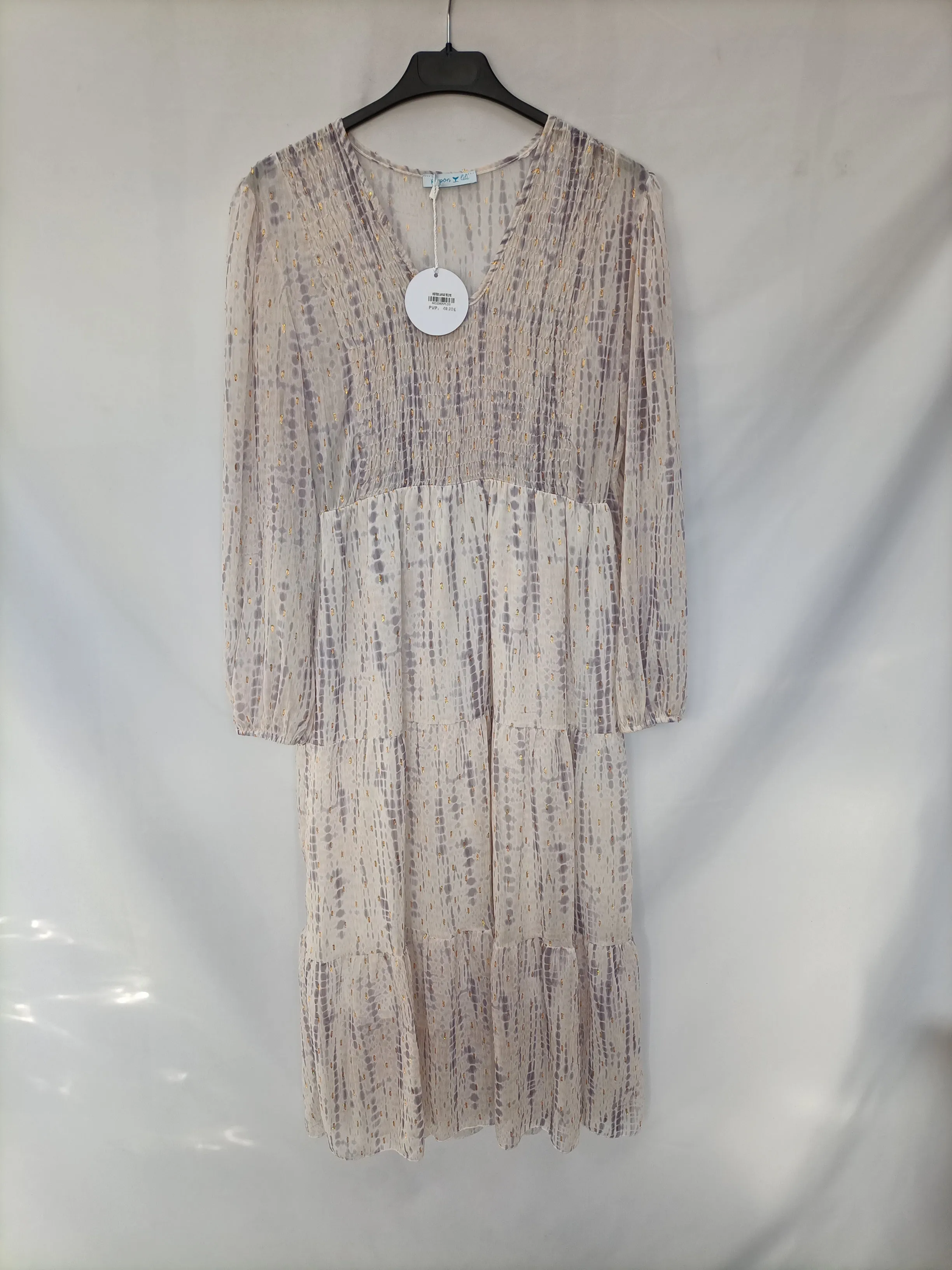 PINPOM LILI. Vestido mido beige  T.u (m)