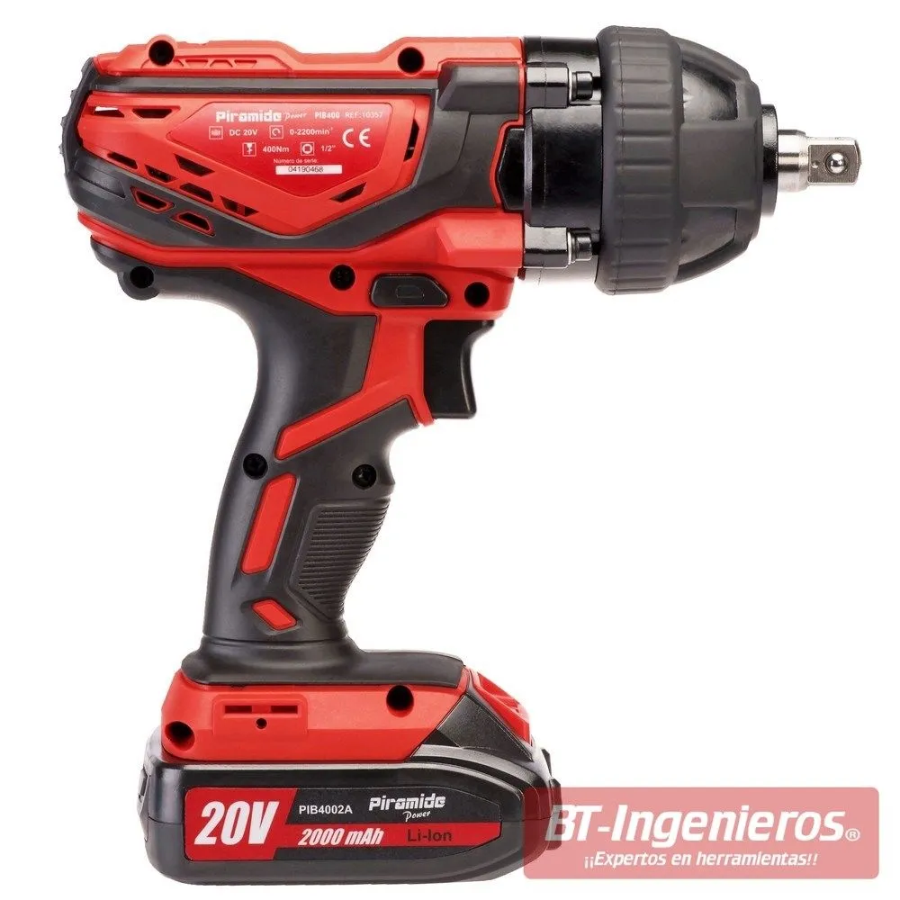 Pistola de impacto a bateria. 20 V. 400Nm Alta potencia