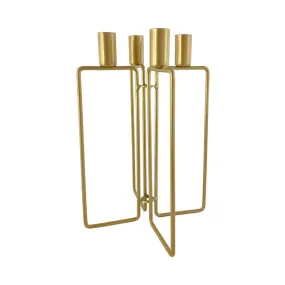 Portavela de Hierro Dorado 18.2x18.2x26cm | ConceptsSKU: 34032