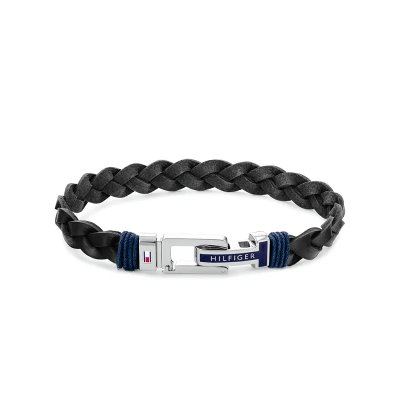 Pulsera Tommy Hilfiger Hombre Cuero Negro 2790307