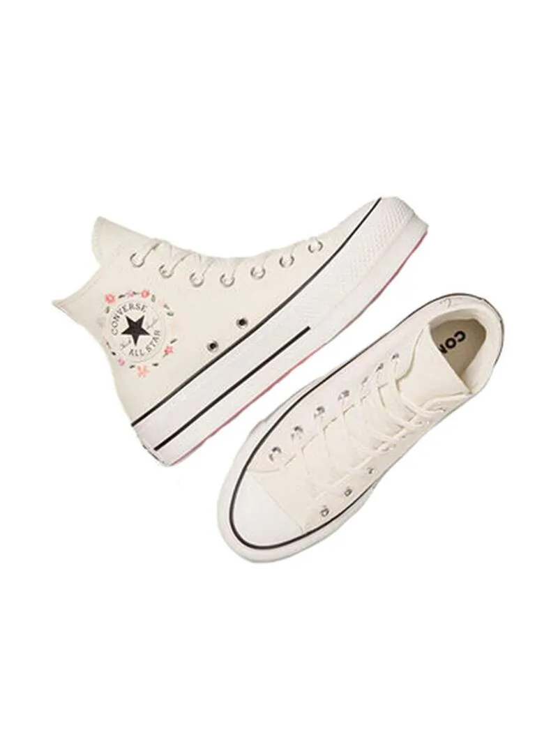 Zapatilla Mujer Converse All Star Plataf Little Flowers Beig
